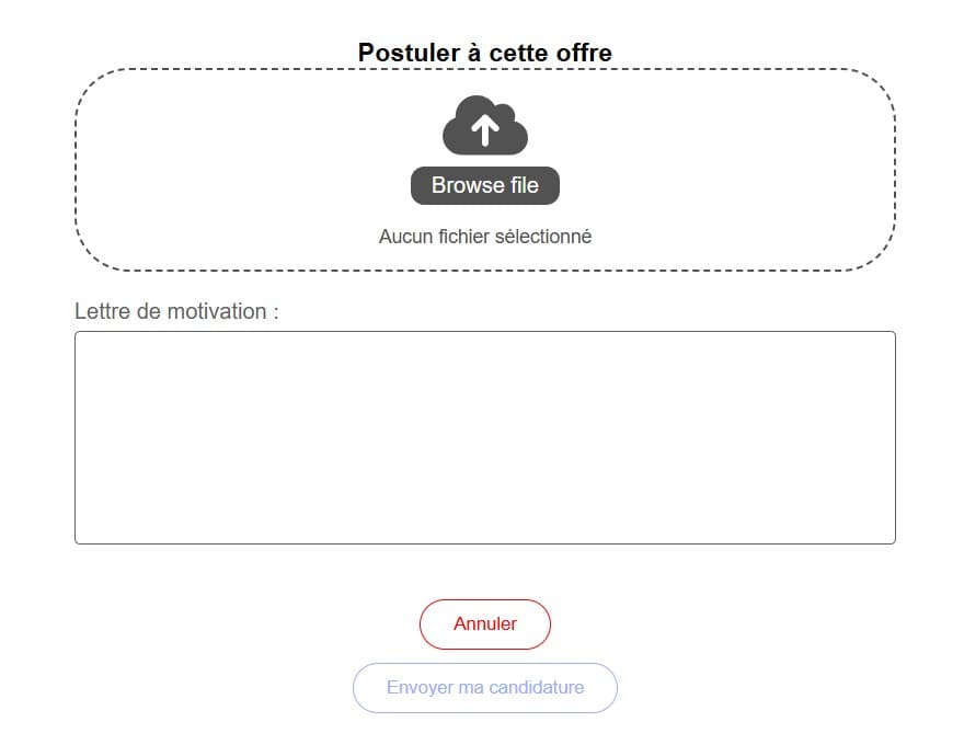 Formulaire de candidature